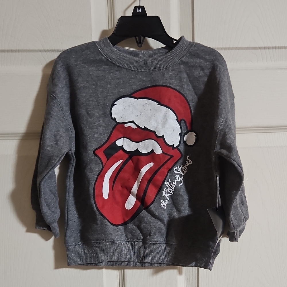 THE ROLLING STONES GRAY HOLIDAY SWEATSHIRT: NEW WITH TAGS: SIZE 3T